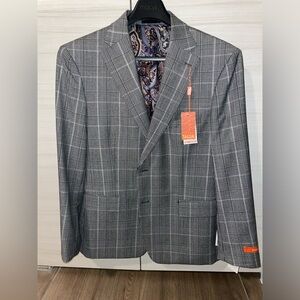 Tallia Men's Charcoal Checkered Blazer
